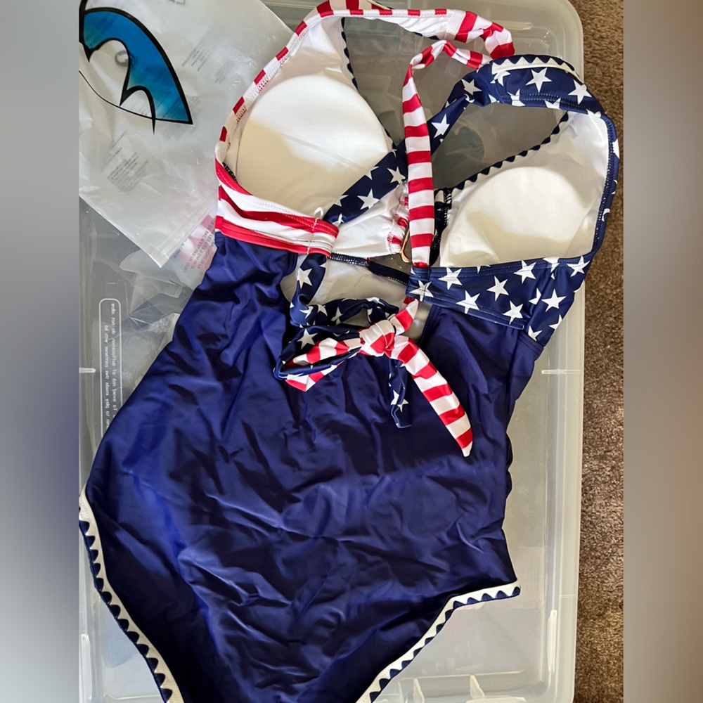 American Flag Stars Stripes U Wire Swimsuit - Picture 4 of 13